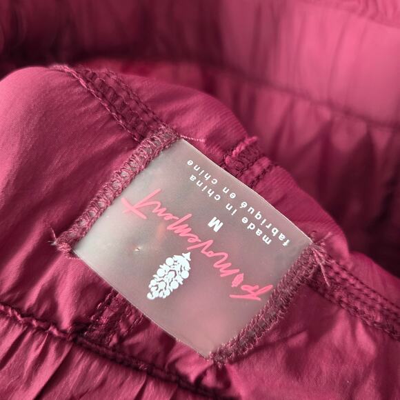 Free People Movement M Noiseless Back Trek Shorts Romper Athletic Maroon Outdoor - Picture 6 of 7